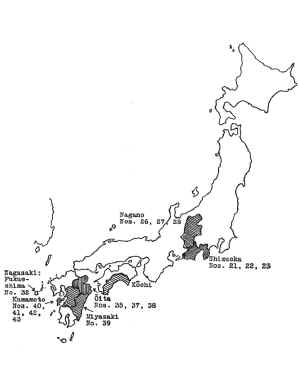 Prefectures visited for Rhododendrons