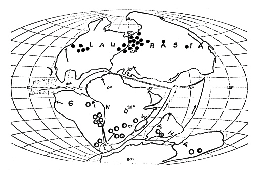 Continents split away from southern Gondwanaland