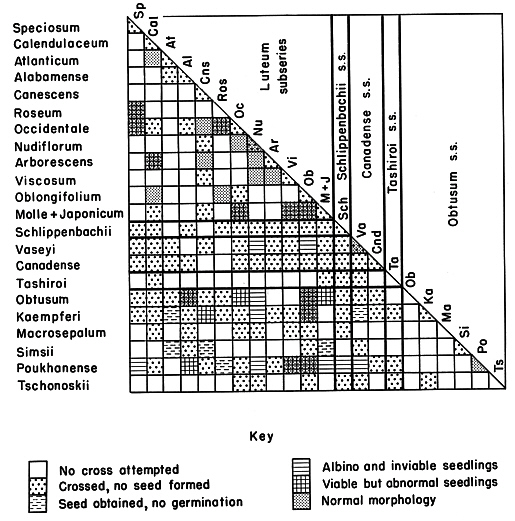 Interspecific crosses chart