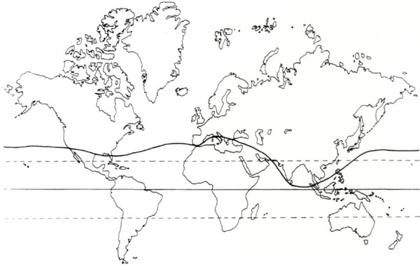 The southern limit of the genus Rhododendron