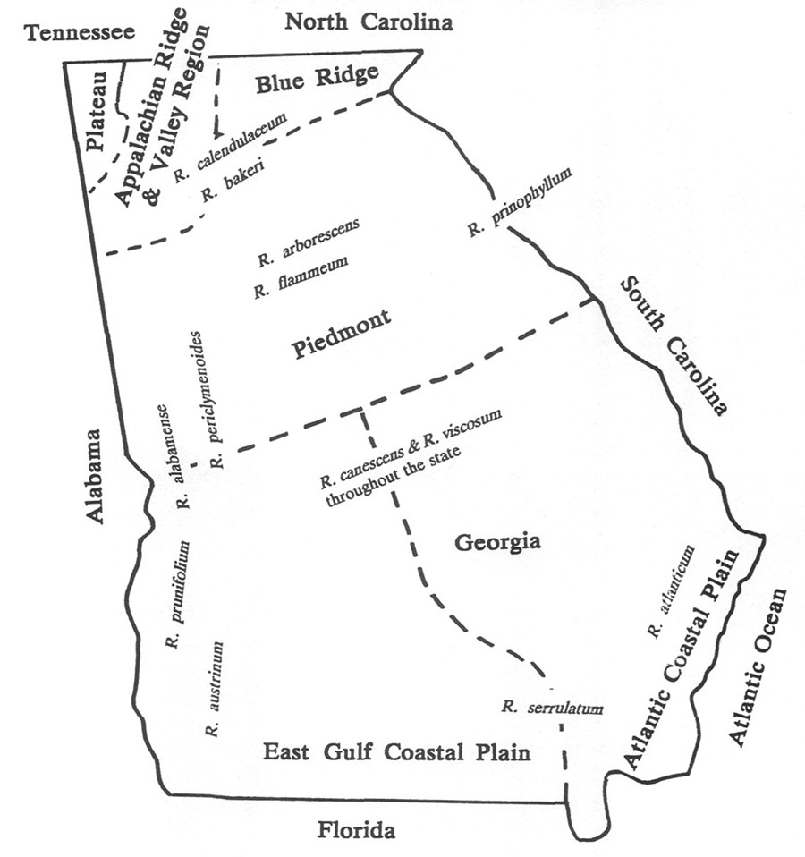 Georgia and native Azalea distribution