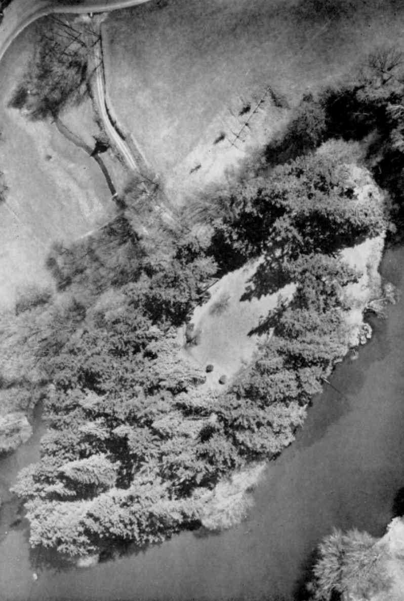 Aerial view of ARS Test Gardens at Crystal Springs Island