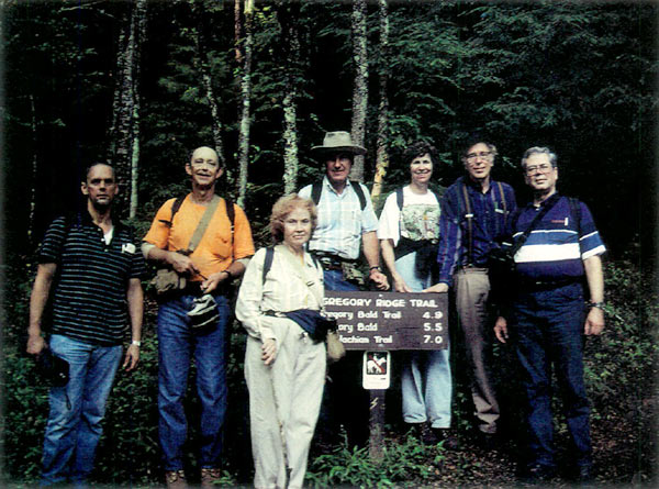 left to right, Don Hyatt, 
Ken McDonald, Sandra McDonald, George McLellan, Debbie Sauer, David Sauer and Bill Bedwell