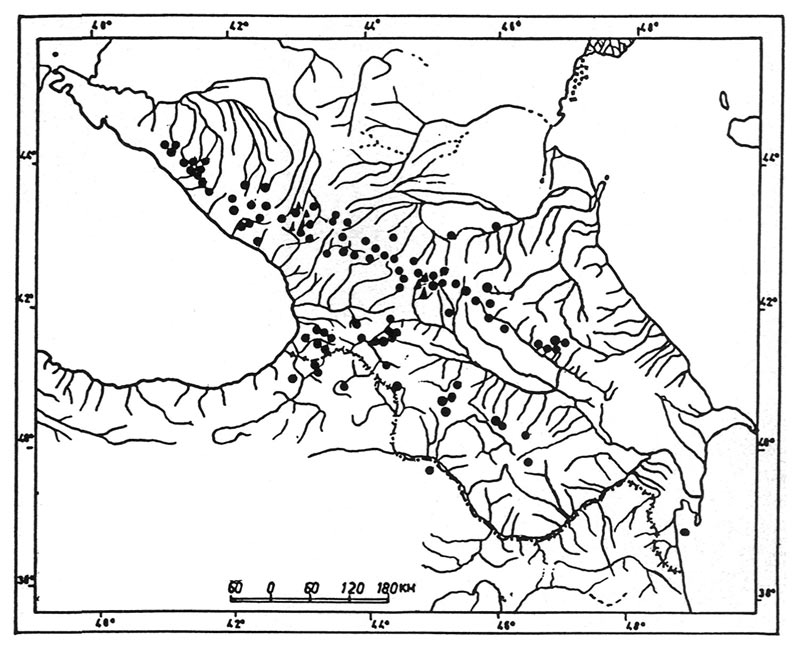 Figure 3. Occurrence of
Rhododendron caucasicum