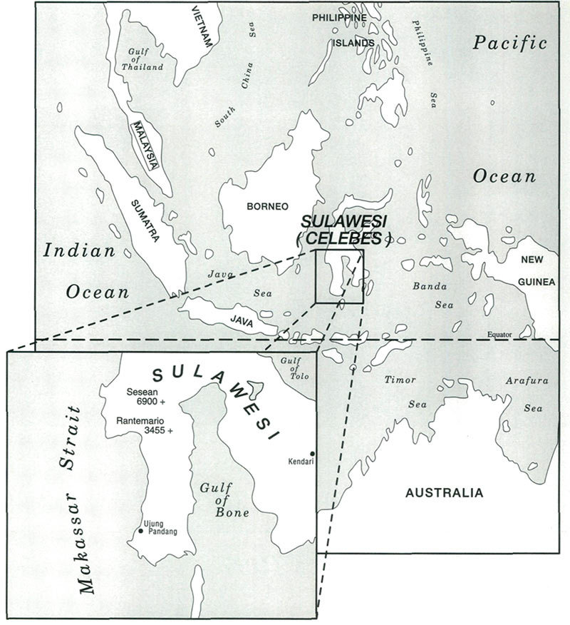 Sulawesi, Indonesia, the
destination for plant hunting during May 1997.