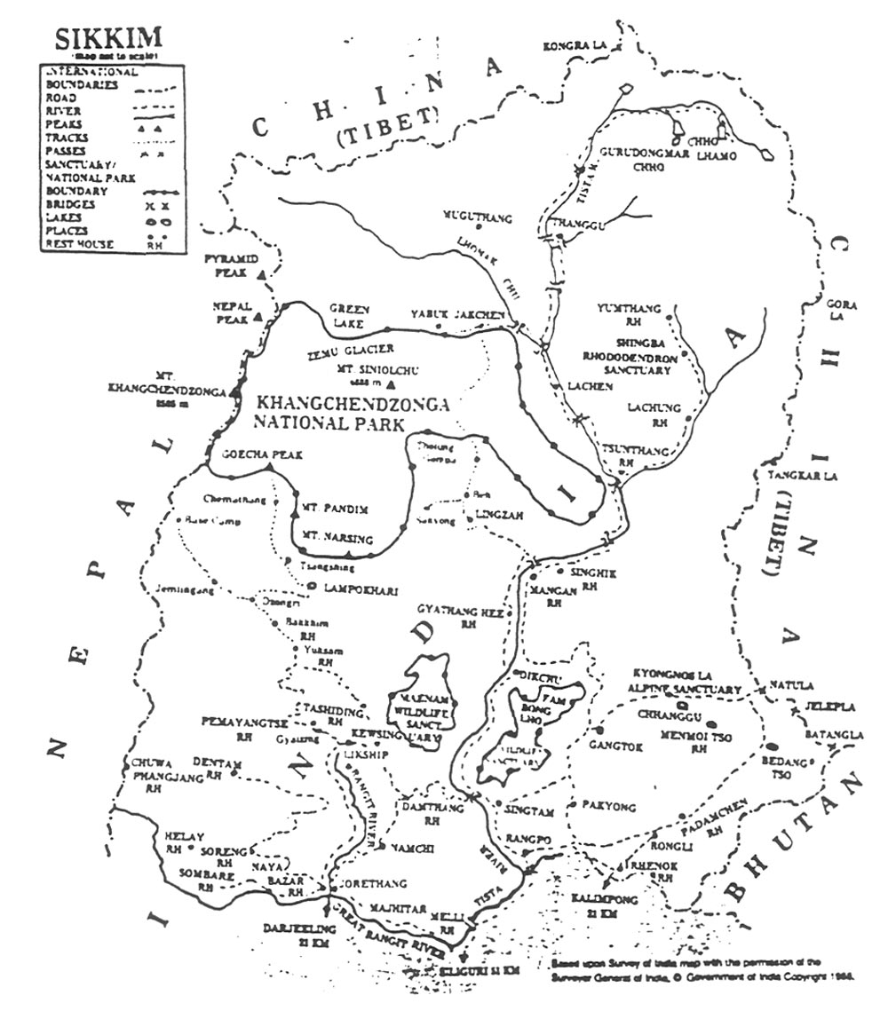 North Sikkim map