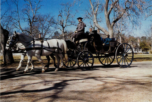 Horse and carriage at
Colonial Williamsburg