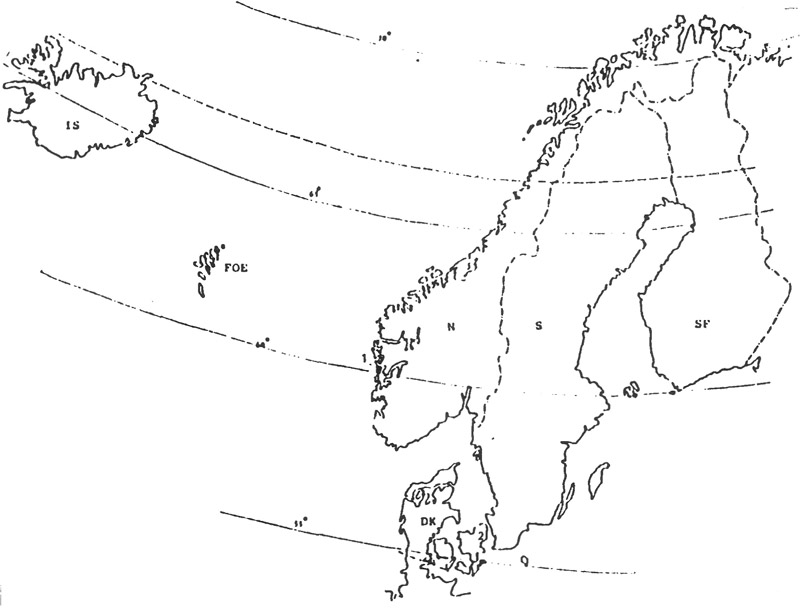 Map of Scandinavia.