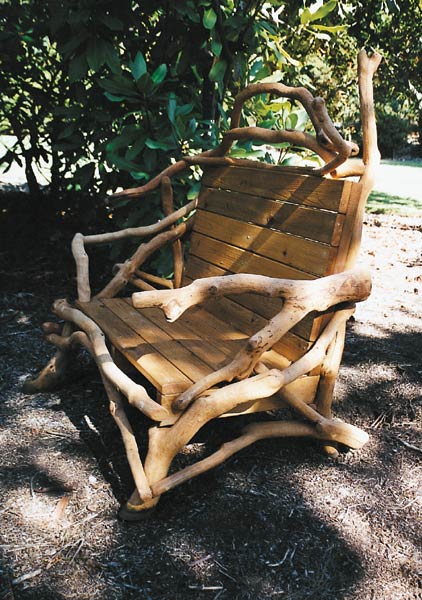 Rhododendron bench in the Anderson Garden