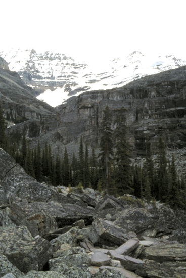 Block faulting below Mt. Yukness at
Lake O'Hara