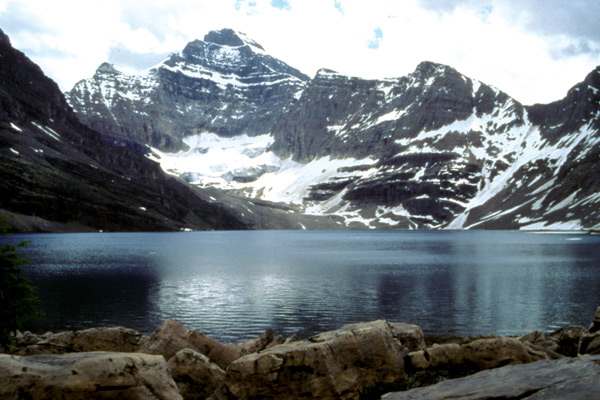 Lake MacArthur and Mt. Biddle at
Lake O'Hara area in Yoho National Park in the Canadian Rockies Main Range.