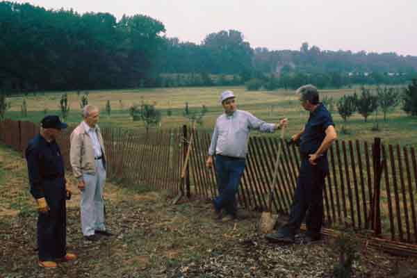 Glenn Dale work day 
(Sept. 20, 1986). L to R: Glenn Taylor, Ryon Page, Gordon Severe, and Roger Brown