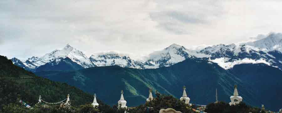 Mt. Mei Li mountain 
range at 21,000 ft from Deqin