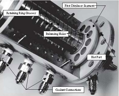 A photograph of an open displacer.