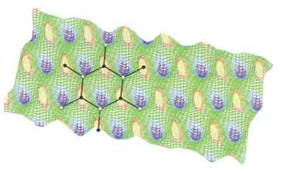 Computer Generation - Representation of a graphite measurement using colors and three-dimensionality.